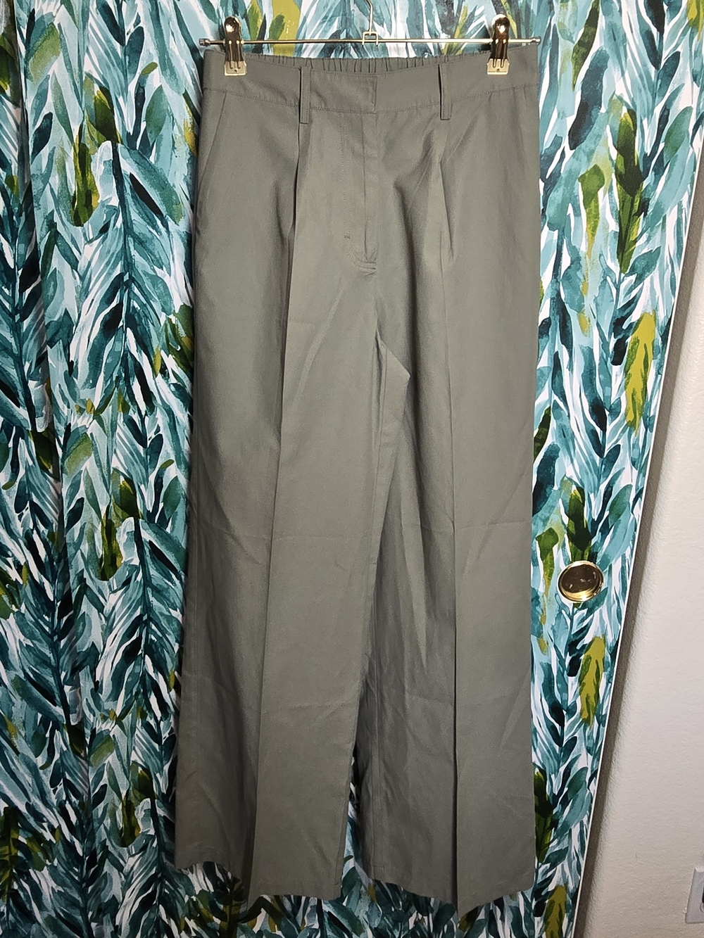 Brochu Walker Joya Pleated High-Rise Wide-Leg Pants Sage Green JCP4192